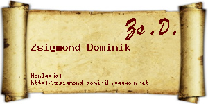 Zsigmond Dominik névjegykártya